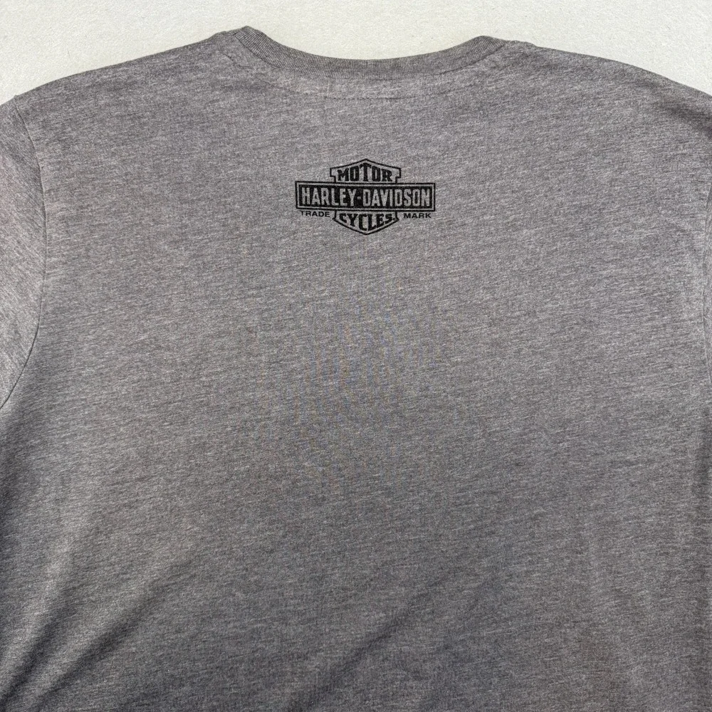 Harley-Davidson Shirt Mens Large Grey Skull Shield Logo‎ 50/50 Tee 99032-17VM